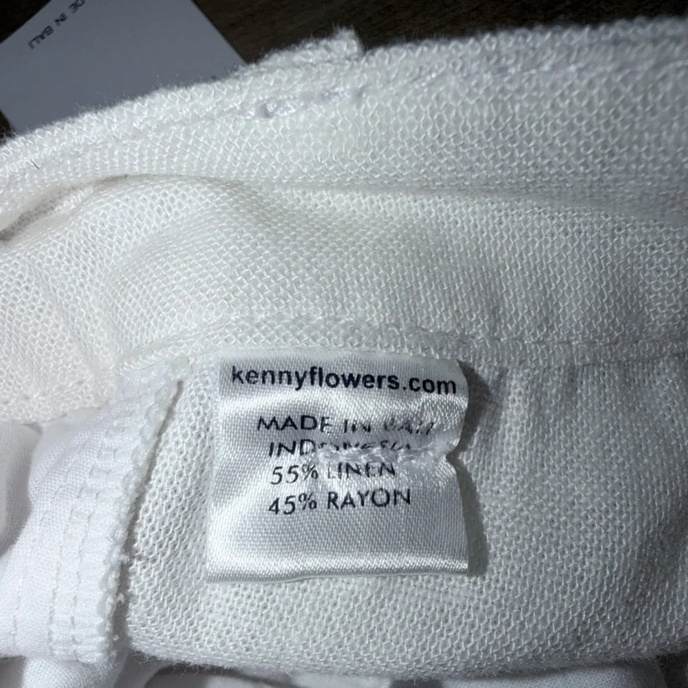 NWT Kenny Flowers “The Casa Blanca White Linen Vacation Pants” - Picture 9 of 13